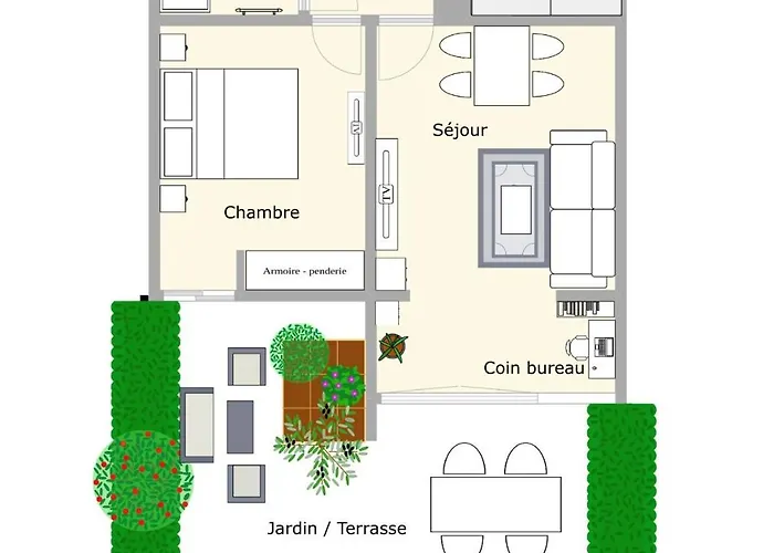 Le Flamant - P2 De 40m2 Grande Terrasse-parking-wifi